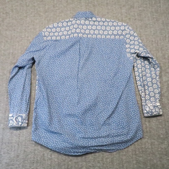 Vtg 90s Vera Bradley Shirt  S Blue Mixed Paisley Print USA Coastal Boho Preppy - Picture 3 of 9